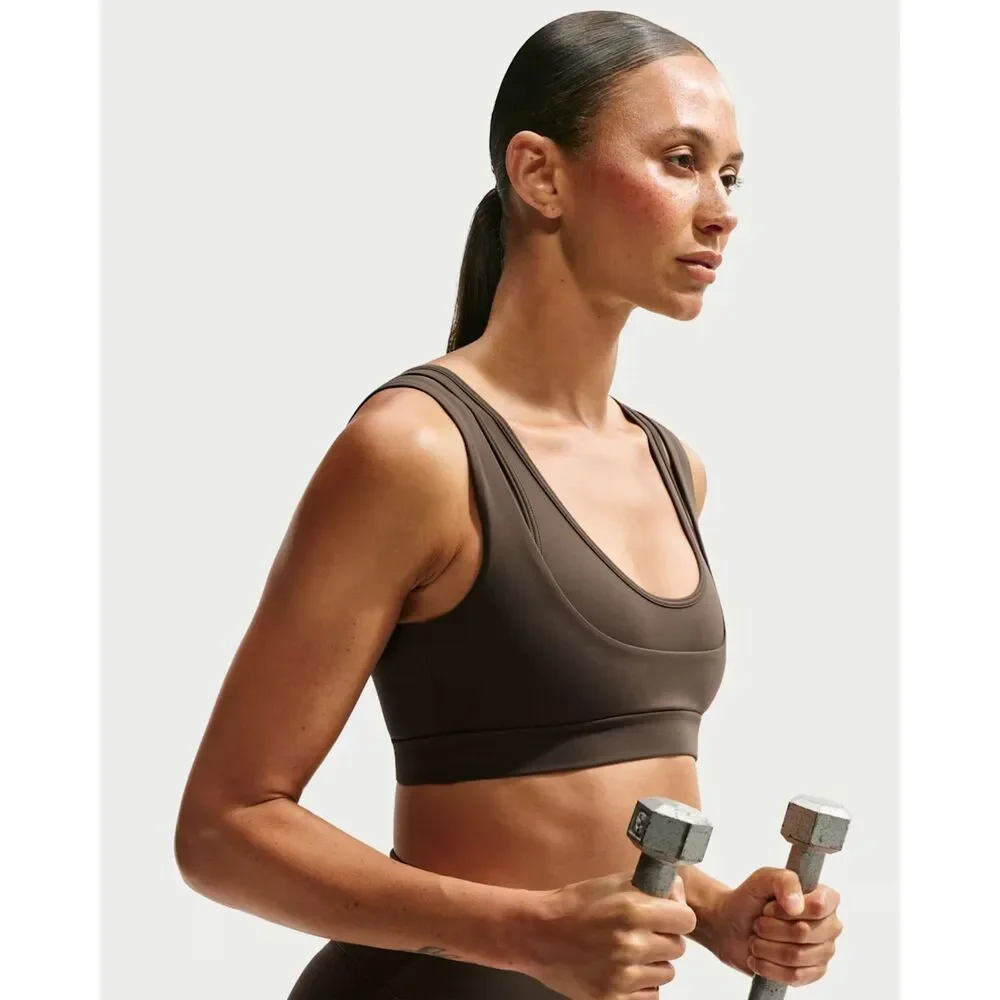NEW NikeSKIMS Double Strap Scoop Bra Dark Sepia Deep Brown Small NWOT - Picture 5 of 7